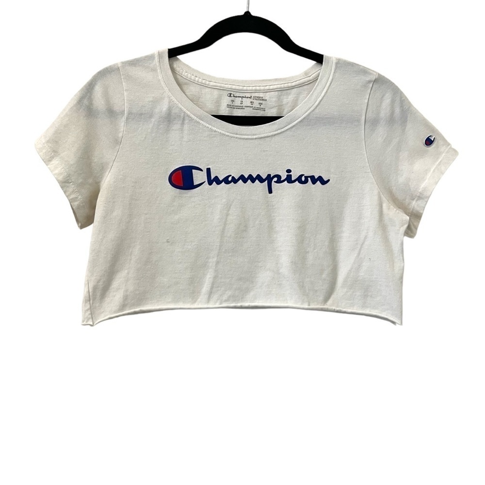 Champion White Logo Cropped Shirt